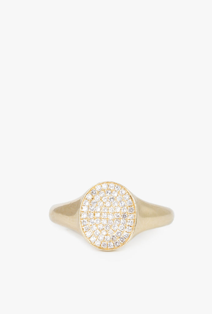 Pave Disc Signet Ring