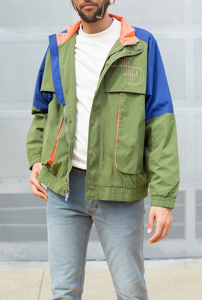 Color Blocked Nylon Windbreaker