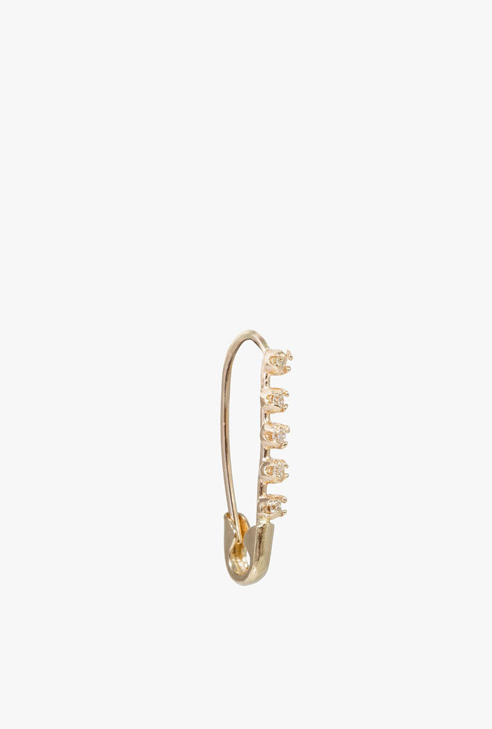 Diamond Safety Pin Earrings P