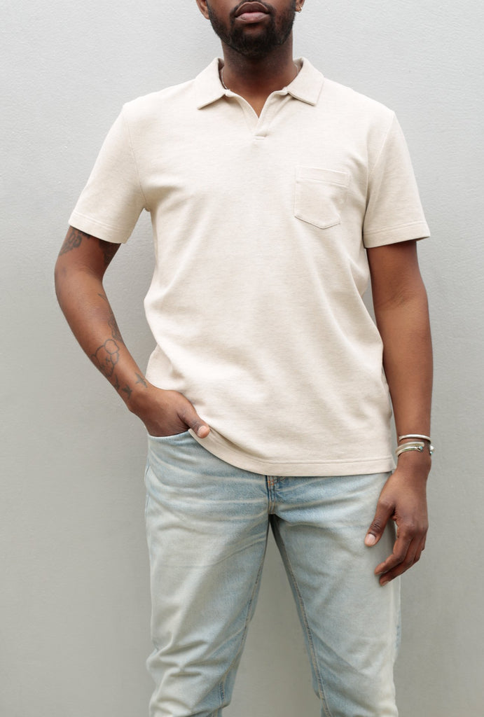 SS Heather Pique Polo