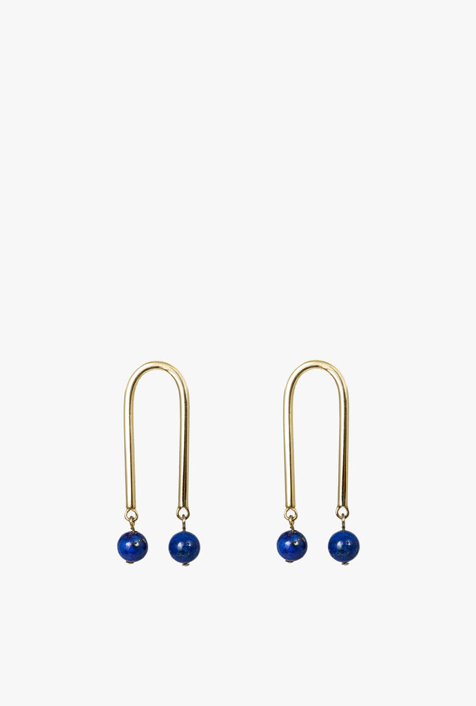 Mini Arch w/Stone Earrings P - Lapis