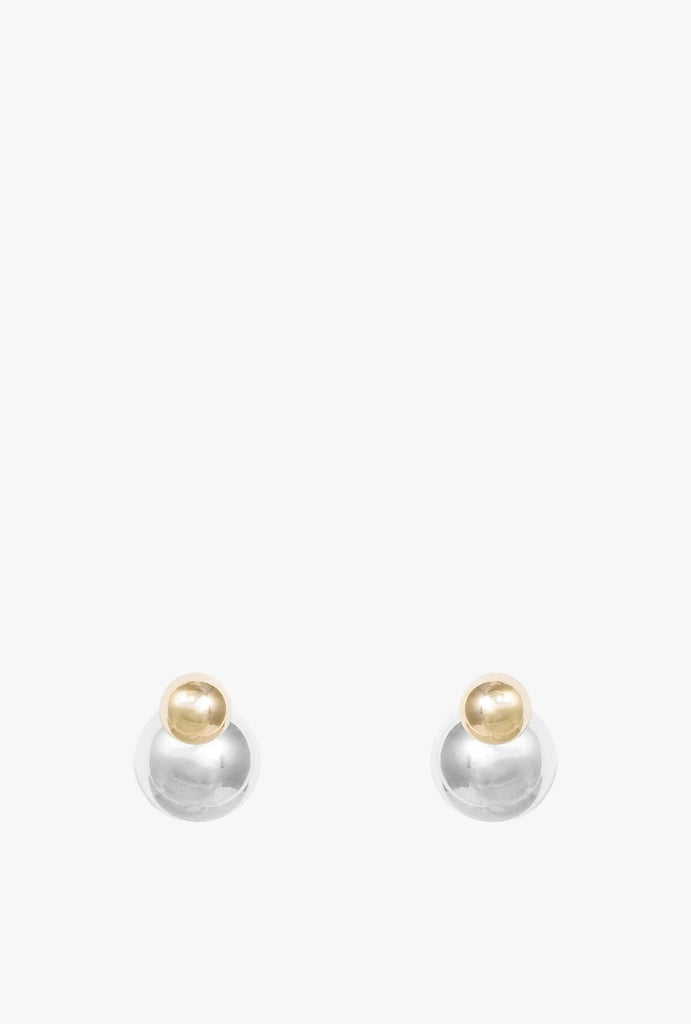Mixed Metal Spheres Earrings P - 14KT