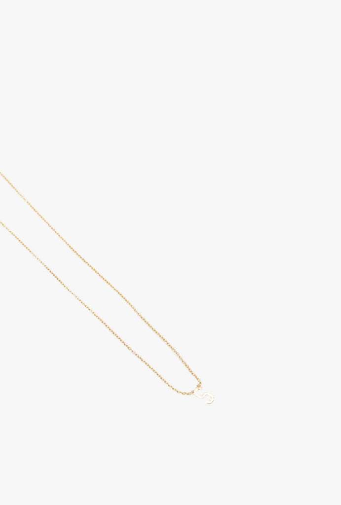 Initial Necklace S - 14kYG - "S"