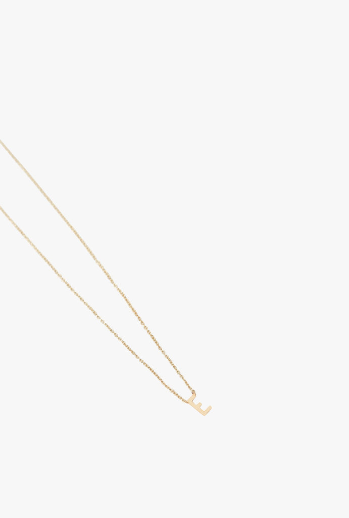 Initial Necklace E - 14kYG - "E"