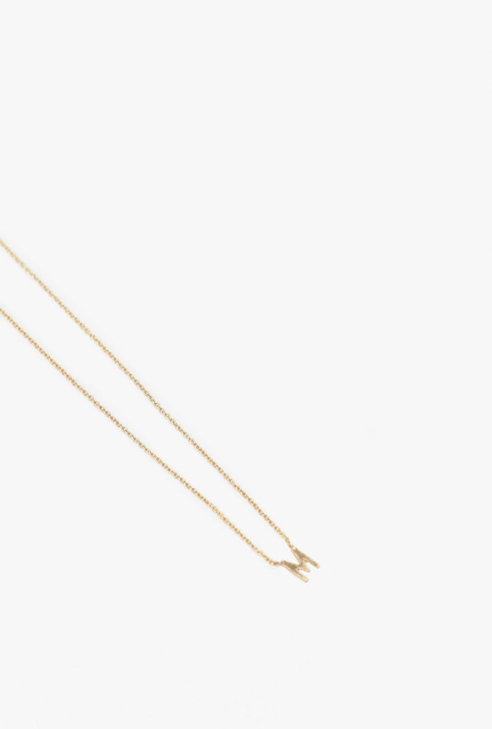 Initial Necklace M - 14kYG - "M"