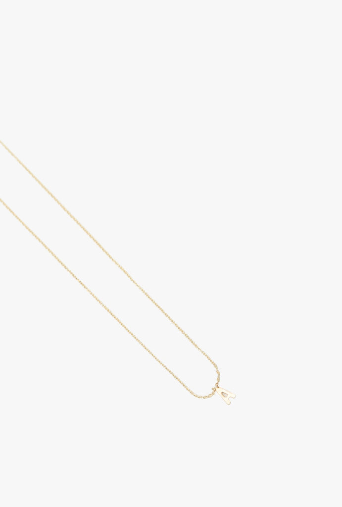 Initial Necklace A - 14kYG - "A"