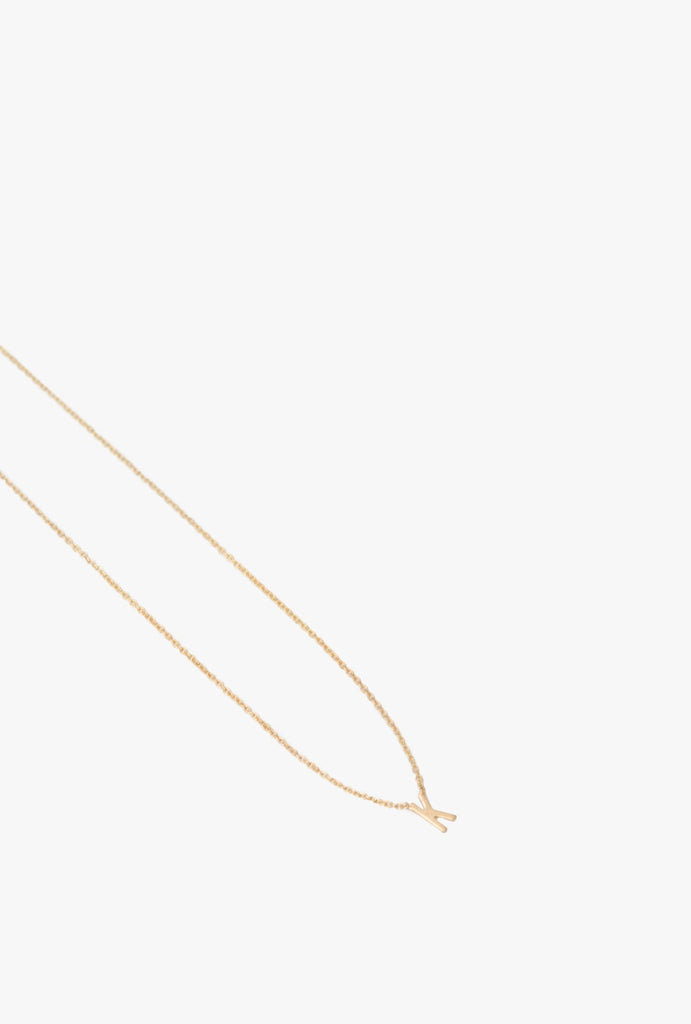 Initial Necklace K - 14kYG - "K"