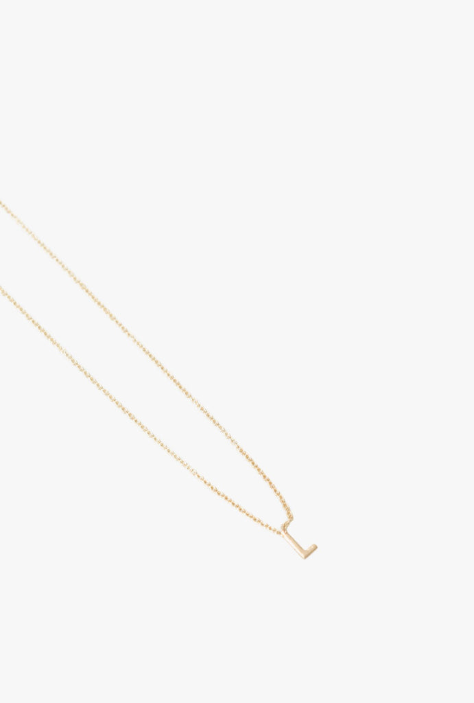 Initial Necklace L - 14kYG - "L"