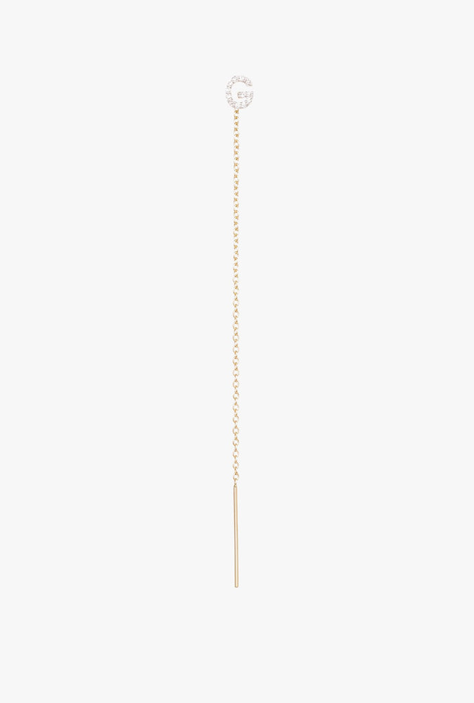Diamond "G" Initial Threader Earring - Single