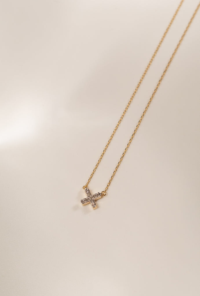 Super Tiny Solid Pav̩ X Necklace - 14KYGWD