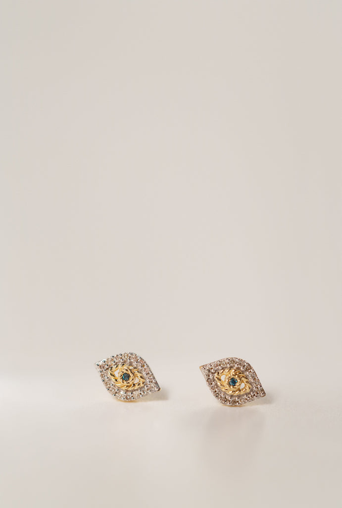Super Tiny Pave Evil Eye Earrings P - 14KYGWD