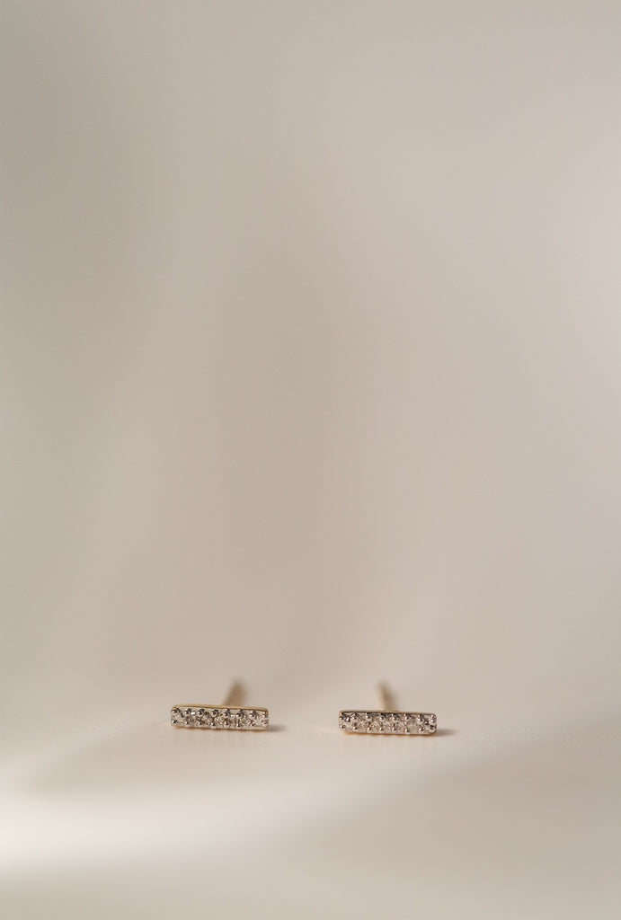 Tiny Pave Bar Post Earrings P