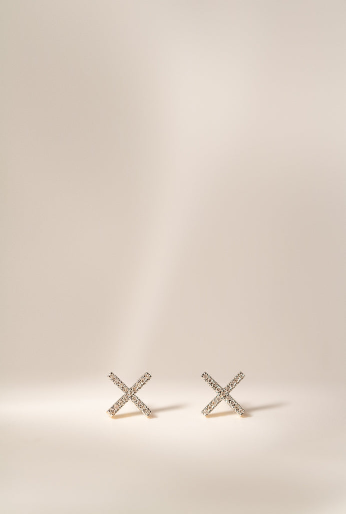 Pave X Post Earrings P