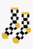 Checkerboard Sheer Crew Sock
