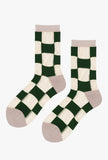 Checkerboard Sheer Crew Sock