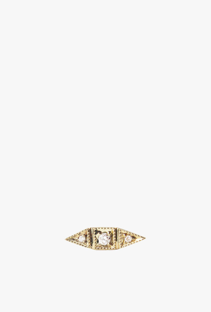 Deco Point Long Stud Earring S - White Diamond