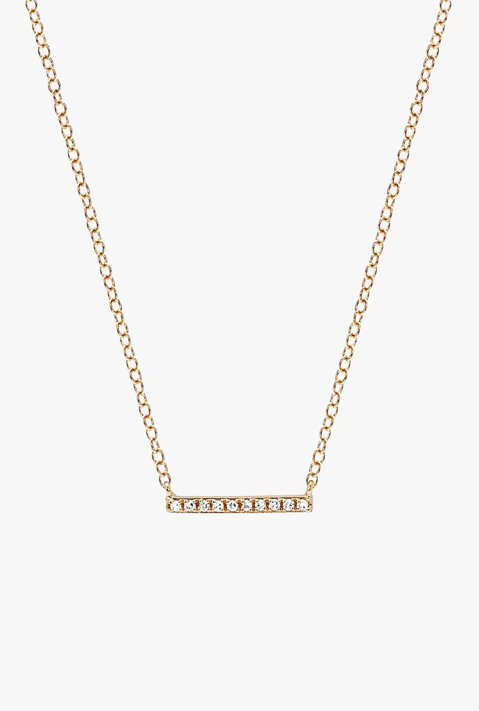 Diamond Mini Bar Necklace - 14KRGWD