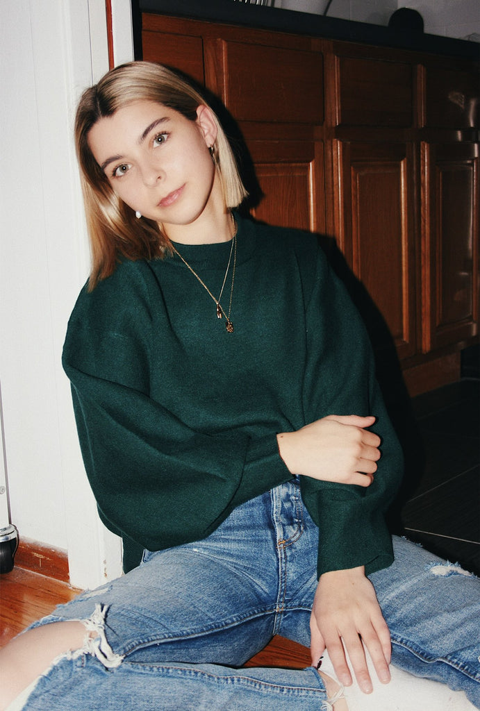 Mock Neck Knit Solid Sweater