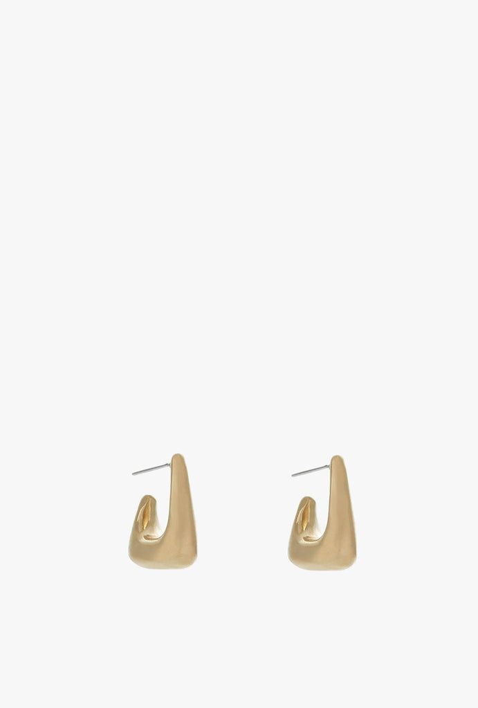 Mini Mezi Boxed Hoop Earrings - Brass