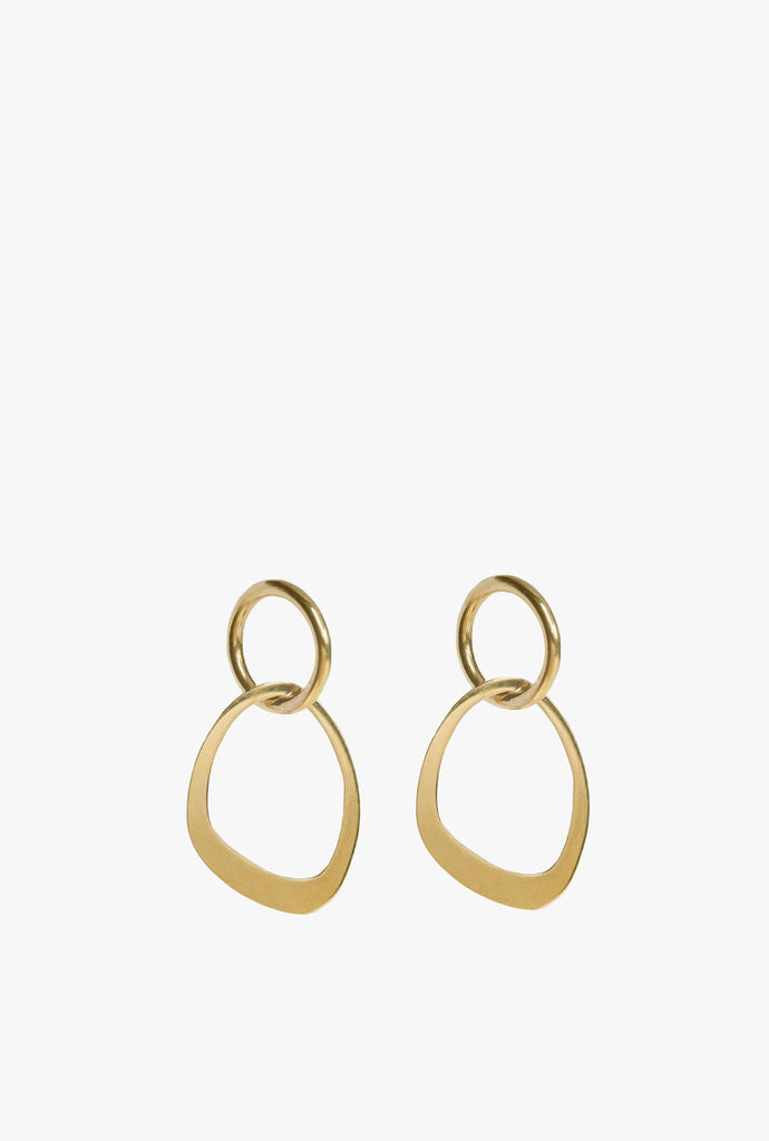Open Sabi Link Stud Earrings - Brass