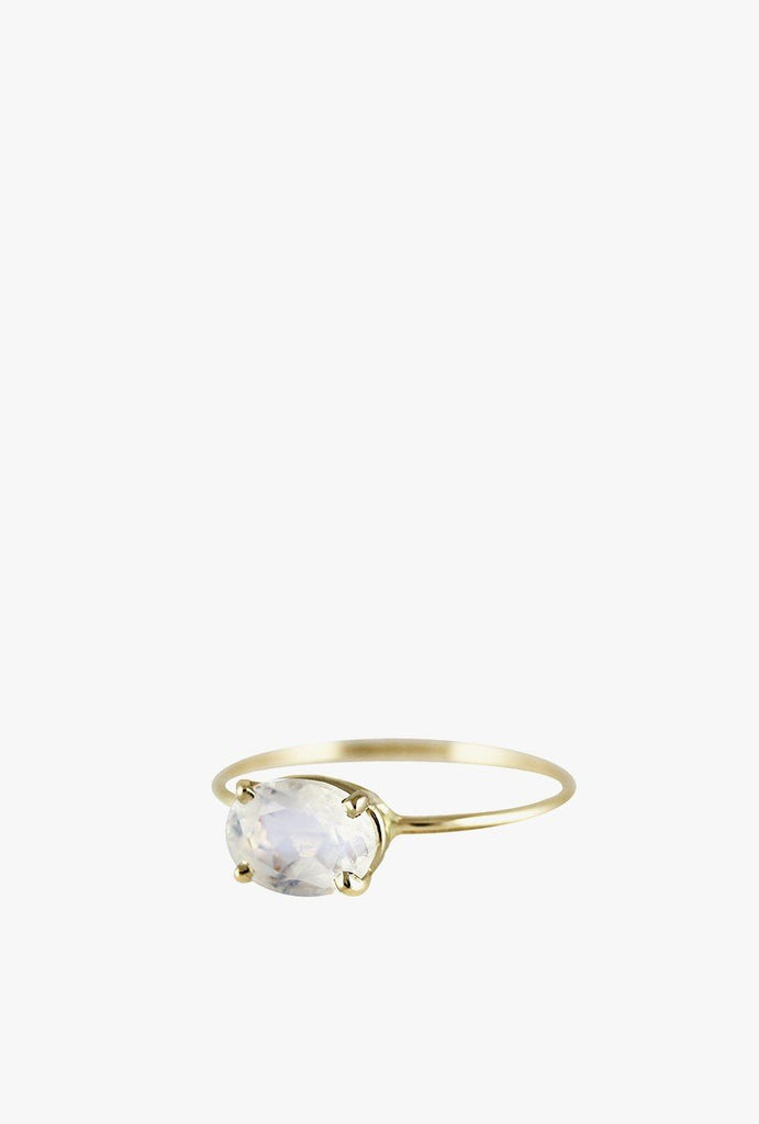 Oval Faceted Moonstone Ring