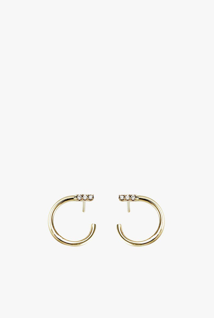 Pave Slip On Studs Earrings P