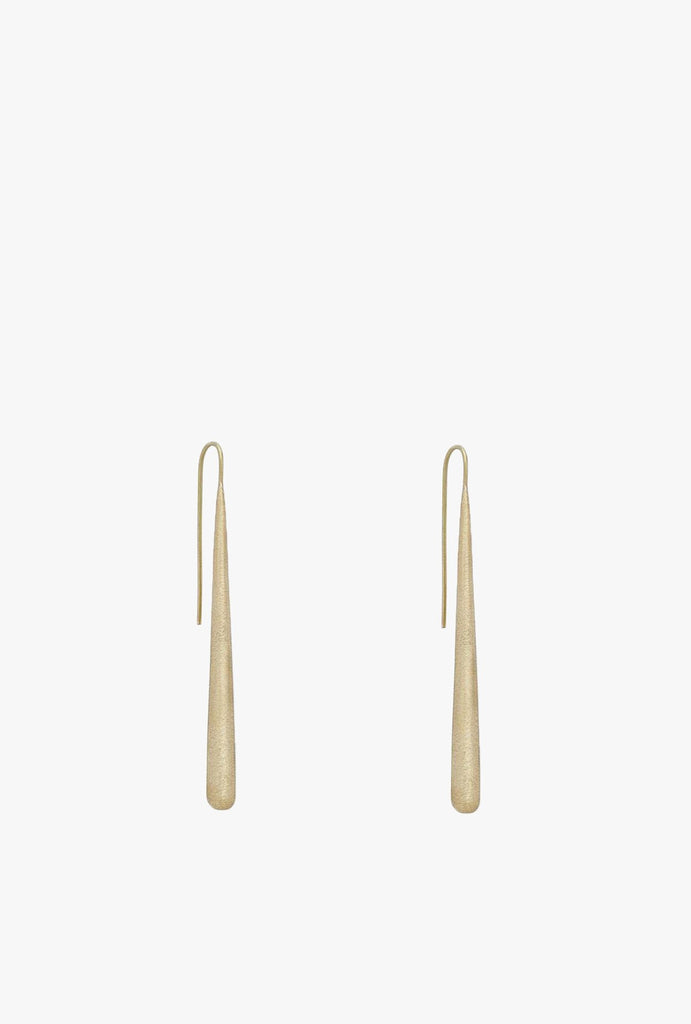 Textured Pia Threader Earrings - Brass