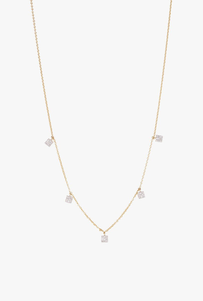 Diamond Mini Square Necklace