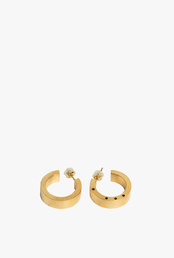 Heavyweight Standard Hoop Earrings P - Solid Natural Light Brass