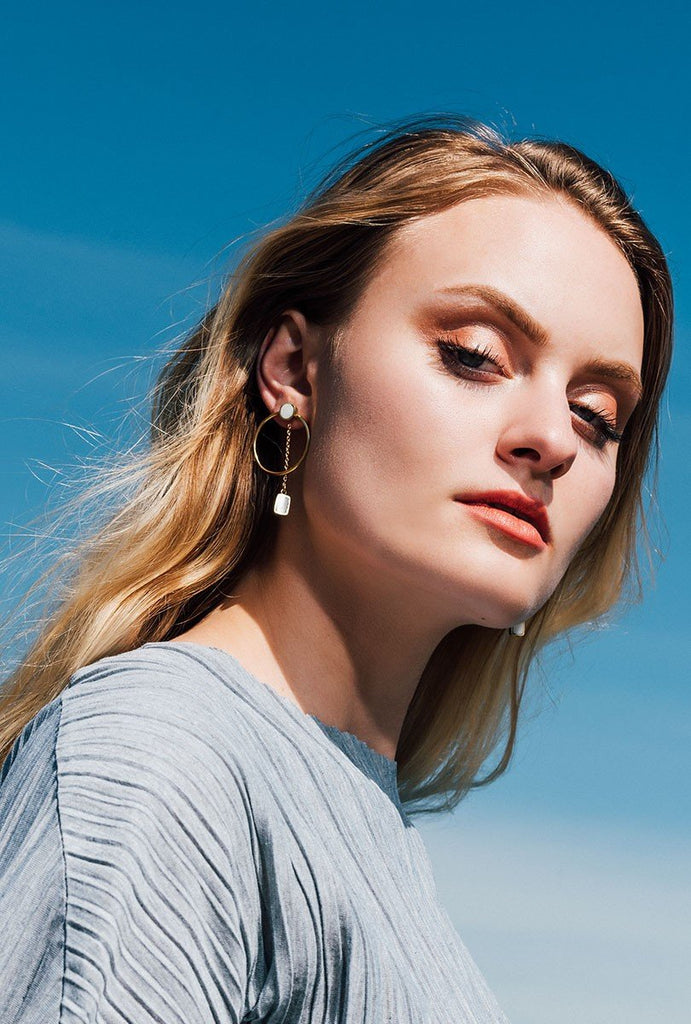 Mari Chain Hoop Earrings