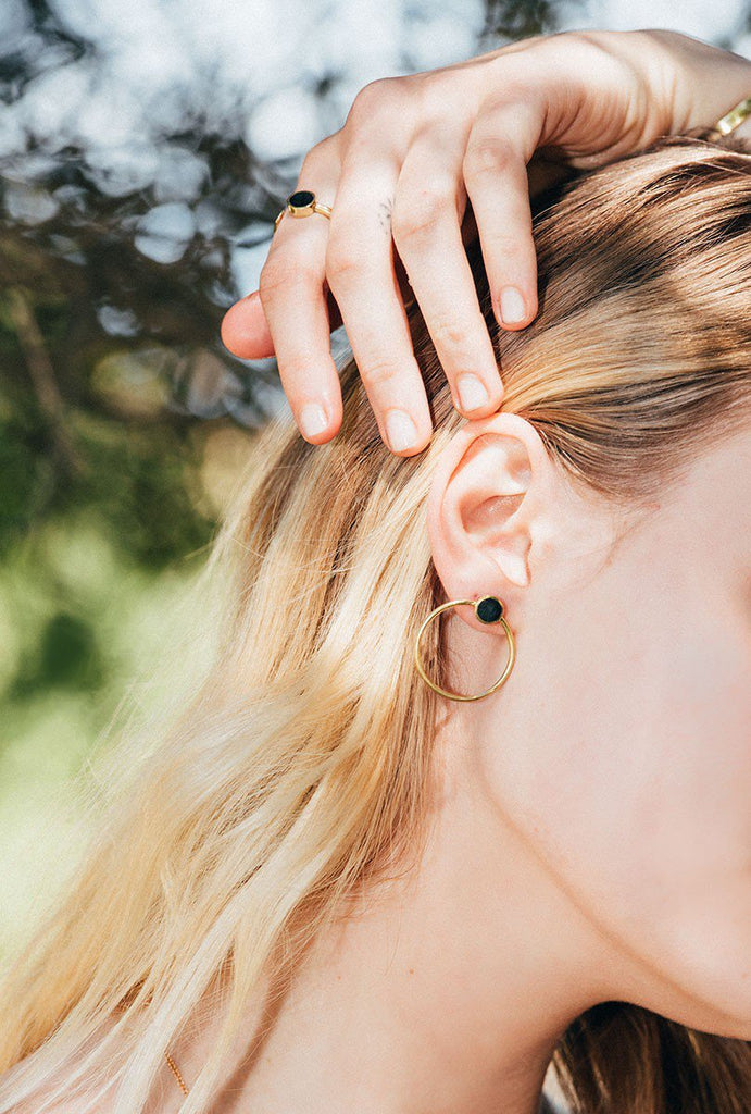 Mari Dot Hoop Stud Earrings