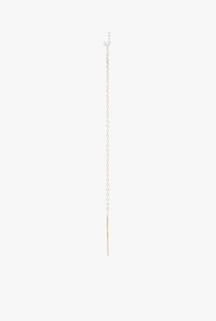 Diamond "J" Initial Threader Earring - Single
