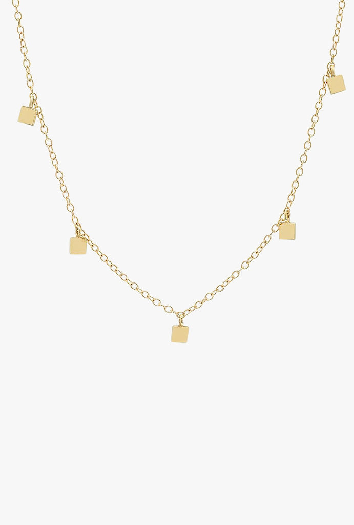 Mini Square Necklace - 14kYG