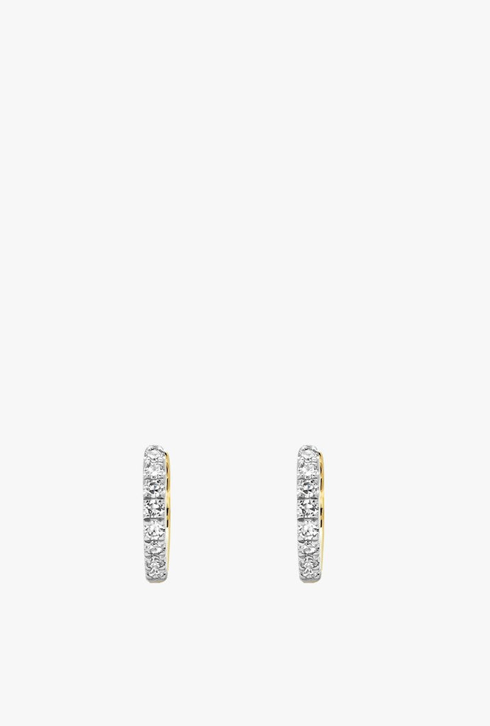 Mini Diamond Huggie Earrings P - 14KT