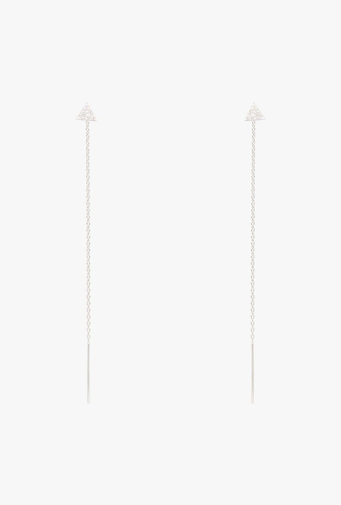 Pave Dia Tri Threader EarringP