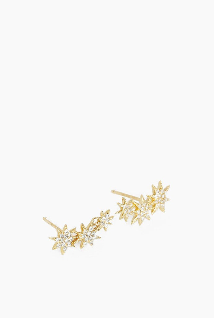 Triple Shooting Star Pave Earrings P