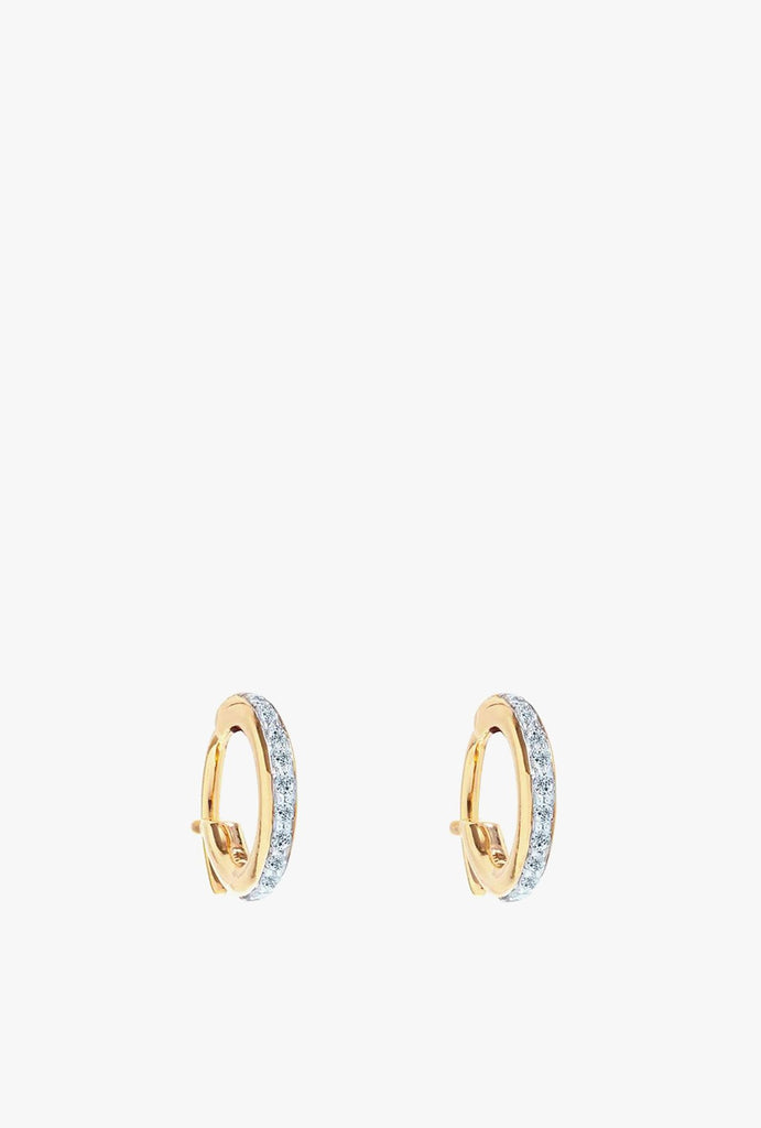 Pave Huggie Hoop Earrings P - 14KYGWD