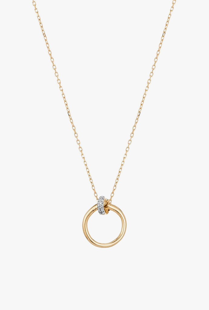 Pave Knot Loop Necklace - 14KYG