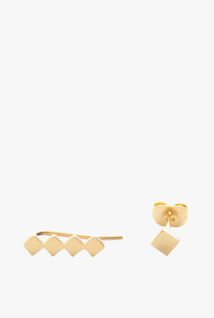 Square Ear Climber & Stud Set