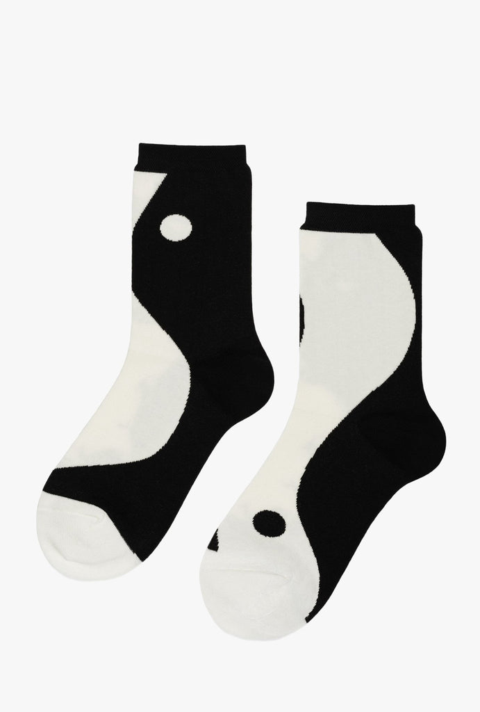 Yin Yang Crew Sock - Black